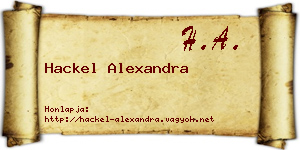 Hackel Alexandra névjegykártya